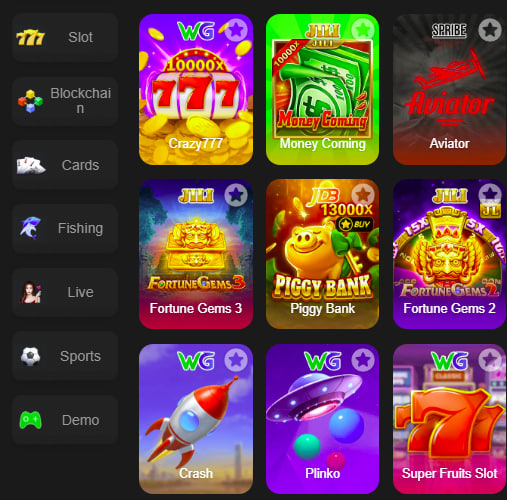 Main screen of shahsspin game page for PK players - 4